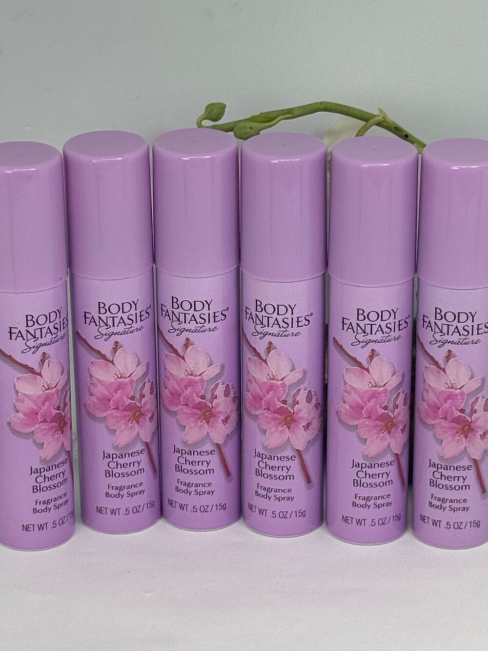 6x Body Fantasies Fragrance Body Spray - Japanese Cherry Blossom - .5 fl oz -New
